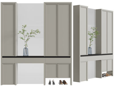 侘寂风玄关鞋柜