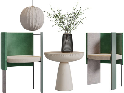 侘寂风休闲沙发椅子3d模型 侘寂风休闲沙发椅子