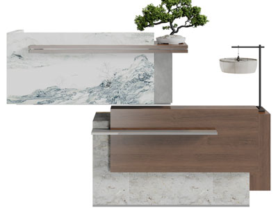 新中式前台接待台