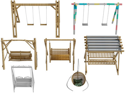 现代吊椅、秋千