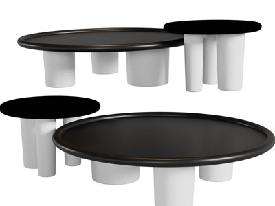 现代圆形茶几3d模型 现代圆形茶几