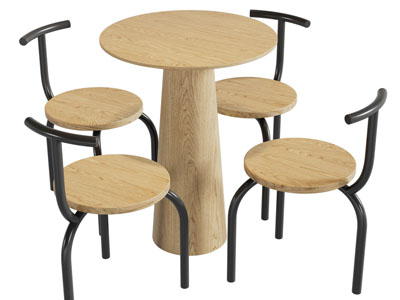 北欧圆形餐桌椅组合