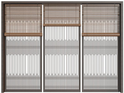 现代百叶卷帘、竹拉帘3d模型 现代百叶卷帘、竹拉帘