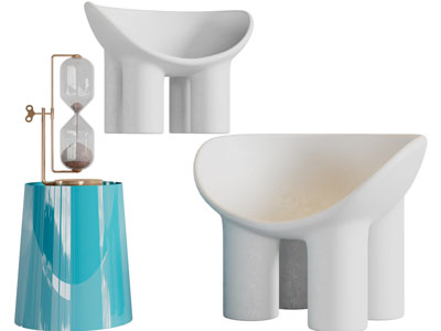 侘寂风休闲单人沙发3d模型 侘寂风休闲单人沙发