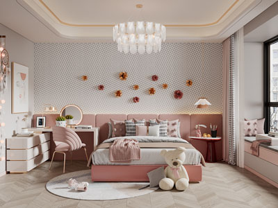 现代轻奢公主房、卧室