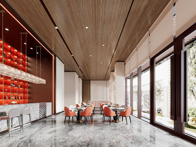 现代大堂前台接待区