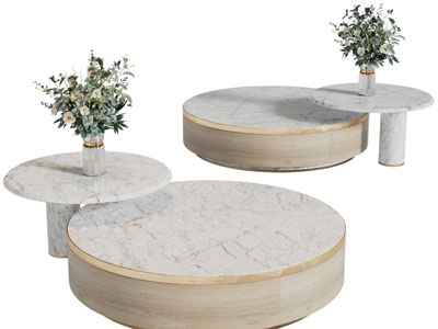 现代圆形茶几3d模型 现代圆形茶几