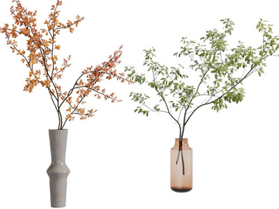 现代玻璃花瓶花卉