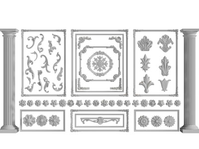 欧式罗马柱子、雕花构件