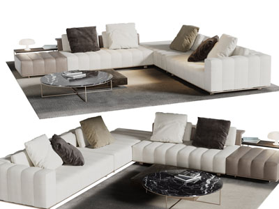 现代转角多人沙发3d模型 现代转角多人沙发