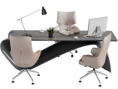 现代老板台、办公桌椅组合