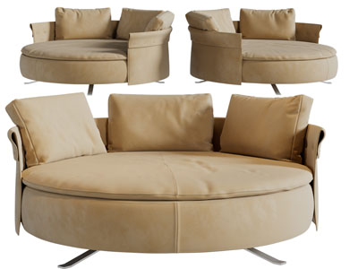 现代圆形多人沙发3d模型 现代圆形多人沙发
