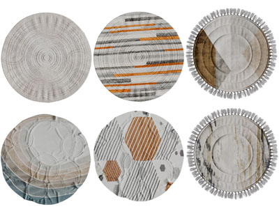 侘寂风圆形地毯3d模型 侘寂风圆形地毯