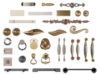 欧式雕花拉手3d模型 欧式雕花拉手