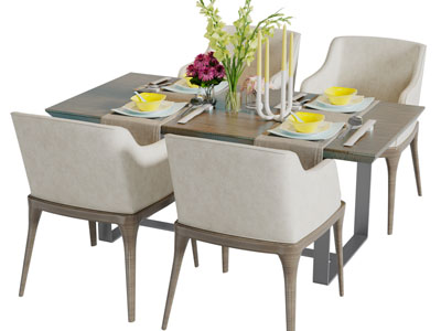 现代餐桌椅组合