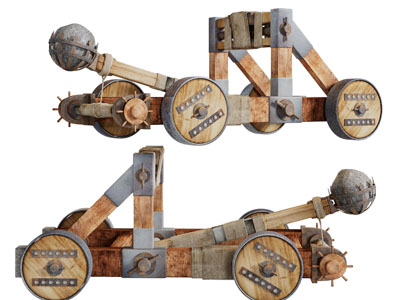 工业风甩石器、投石车3d模型 工业风甩石器、投石车