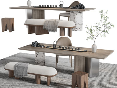 新中式实木茶桌椅组合