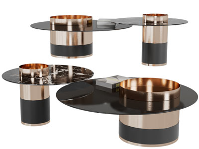 后现代圆形茶几3d模型 后现代圆形茶几