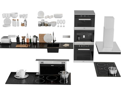 现代燃气灶、烤箱、抽油烟机