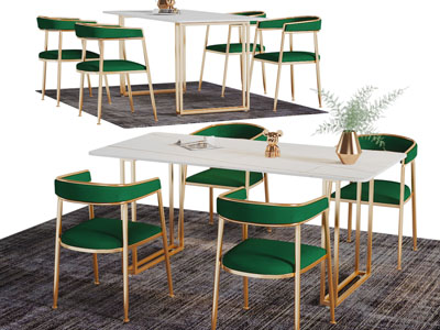 现代轻奢餐桌椅组合