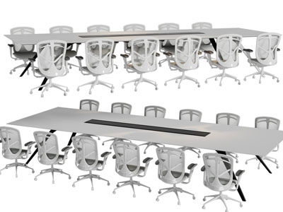 现代会议桌椅组合3d模型 现代会议桌椅组合