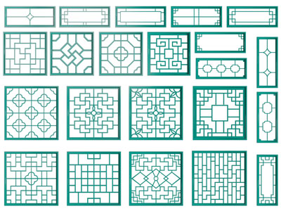 新中式雕花镂花窗