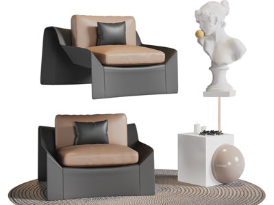 现代单人沙发3d模型 现代单人沙发