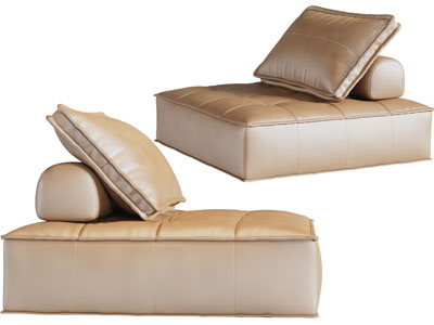 现代无扶手单人沙发