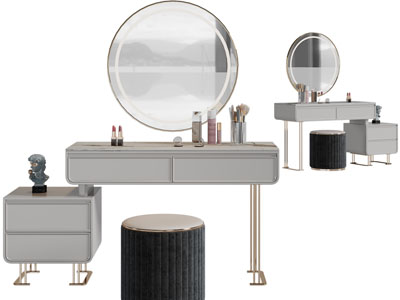 现代轻奢化妆、梳妆台