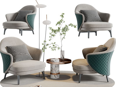 现代轻奢单人沙发