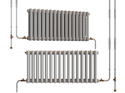 现代暖气管、暖气片3d模型 现代暖气管、暖气片