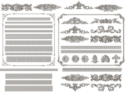 欧式雕花、角线