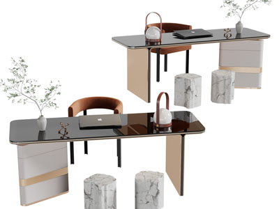 新中式书桌椅组合