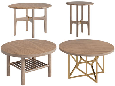 北欧圆形茶几3d模型 北欧圆形茶几