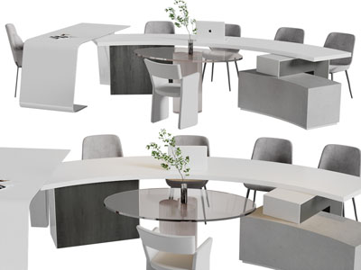 现代老板台、办公桌椅组合