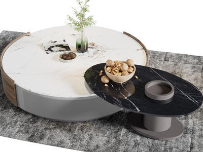现代大理石茶几3d模型 现代大理石茶几