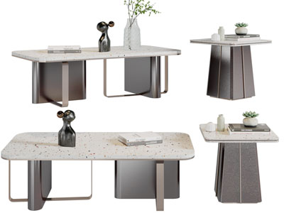 现代长方形茶几3d模型 现代长方形茶几