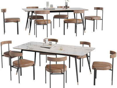 现代餐桌椅组合