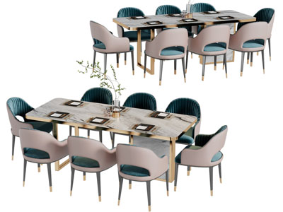 现代轻奢餐桌椅组合