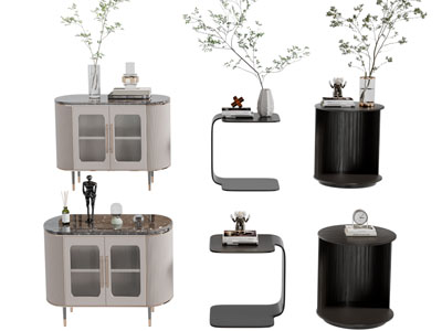 现代玄关柜、 边柜、茶几