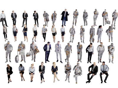 现代多人人物3d模型 现代多人人物