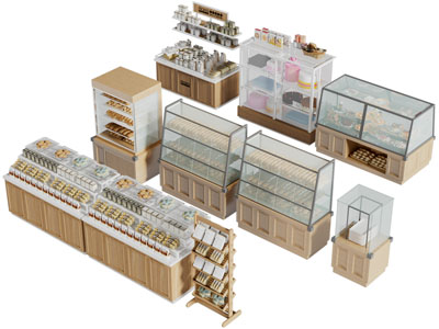 现代面包糕点展柜、保鲜柜