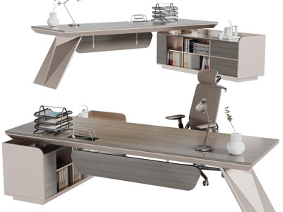 现代老板台、办公桌椅组合