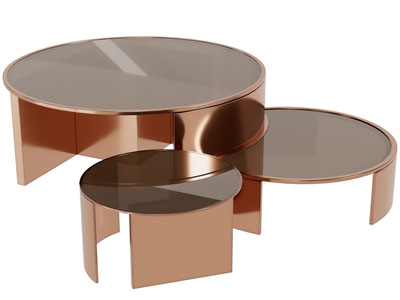 现代圆形茶几3d模型 现代圆形茶几