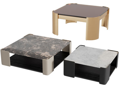 现代方形茶几3d模型 现代方形茶几