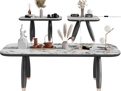 现代长方形茶几3d模型 现代长方形茶几