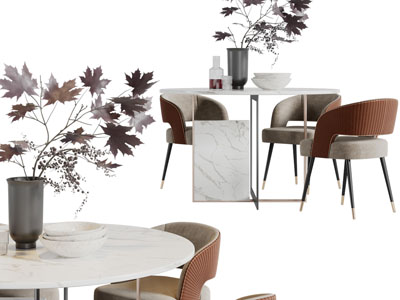 现代轻奢餐桌椅组合