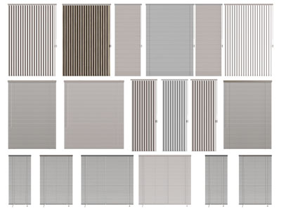 现代百叶窗帘3d模型 现代百叶窗帘