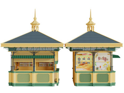 民族风早餐售卖摊位3d模型 民族风早餐售卖摊位