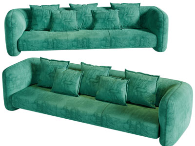 现代布艺多人沙发3d模型 现代布艺多人沙发